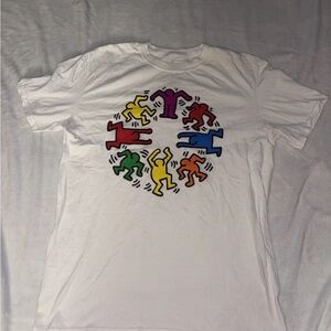 Keith Haring Circle Of Dancing Friends Tshirt Size Large White